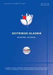 sestrinski glasnik - Hrvatska udruga medicinskih sestara