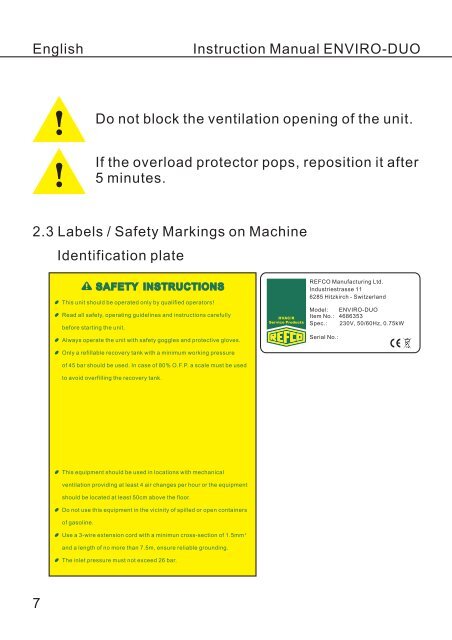 ENVIRO-DUO - Refco Manufacturing Ltd.