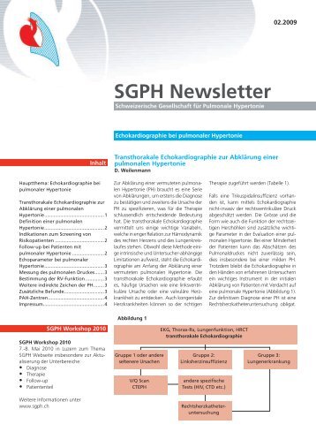 Echokardiographie bei pulmonaler Hypertonie - SGPH