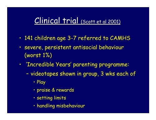 Incredible Years Programme: English replications, lessons learned