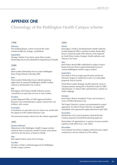 Department of Health: The Paddington Health Campus Scheme