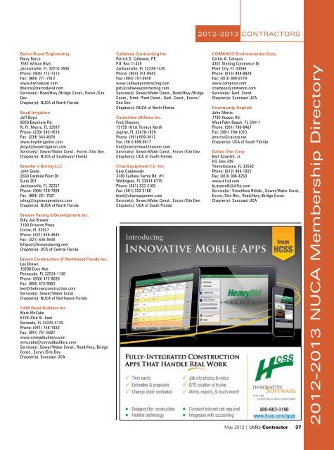 2012-2013 NUCA Membership Directory - Utility Contractor Magazine
