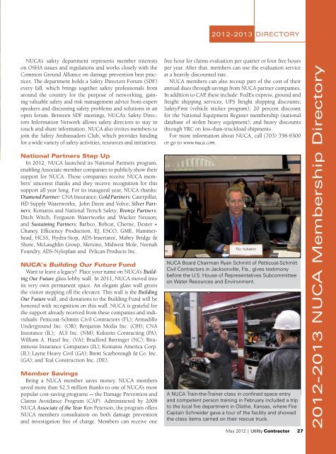 2012-2013 NUCA Membership Directory - Utility Contractor Magazine