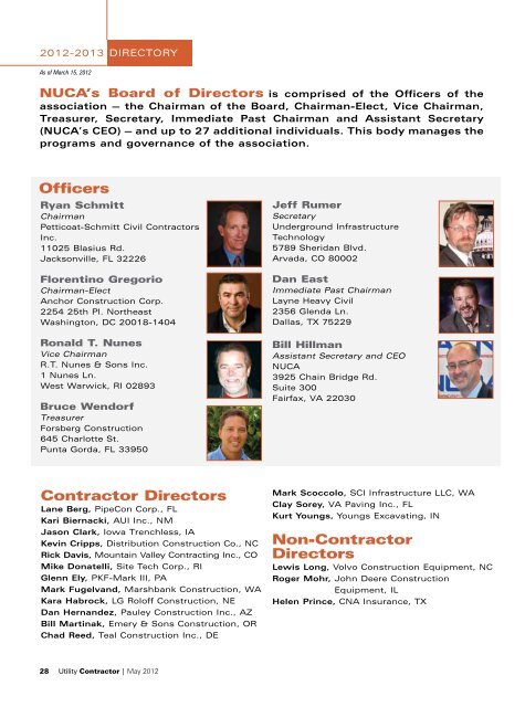 2012-2013 NUCA Membership Directory - Utility Contractor Magazine