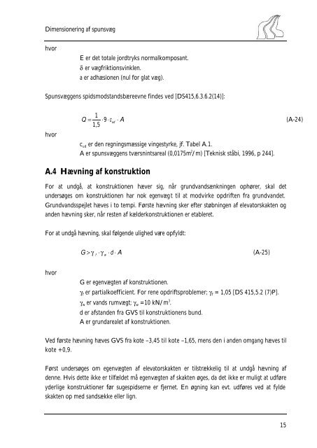 Bilag A: Dimensionering af spunsvÃƒÂ¦g - It.civil.aau.dk