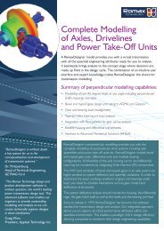 Complete Modelling of Axles, Drivelines and Power Take-Off Units