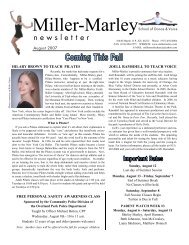 August - Miller Marley School of Dance and Voice