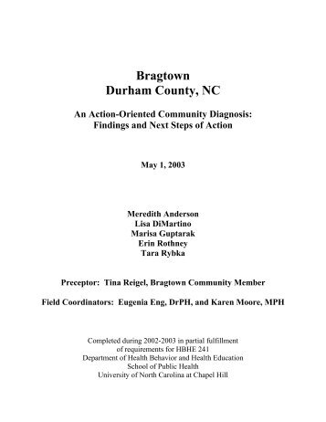 Bragtown, Durham County, NC - The University of North Carolina at ...