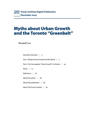 Myths about Urban Growth and the Toronto ... - Demographia