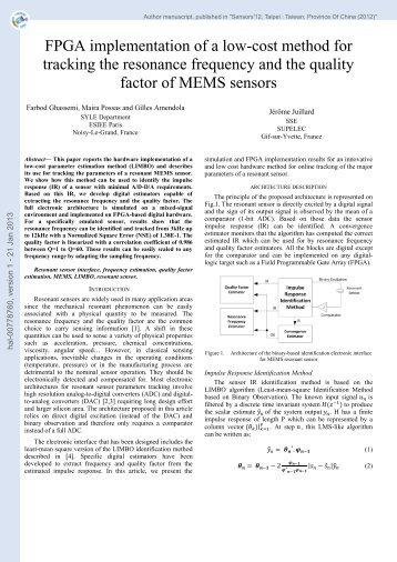 FPGA implementation of a low-cost method for tracking the ...