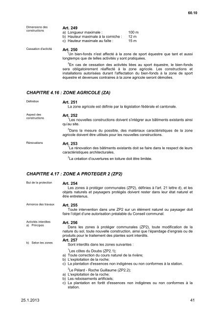 REGLEMENT D'AMENAGEMENT COMMUNAL (RAC) - Ville de La ...