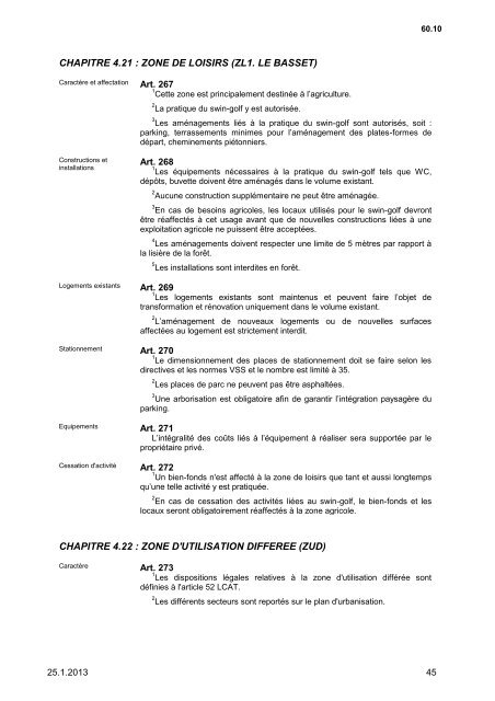 REGLEMENT D'AMENAGEMENT COMMUNAL (RAC) - Ville de La ...