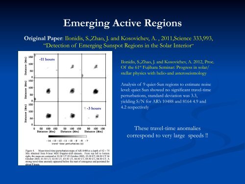 Helioseismology in Space Weather - National Solar Observatory