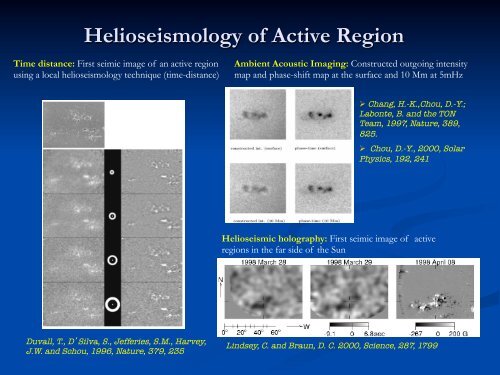 Helioseismology in Space Weather - National Solar Observatory