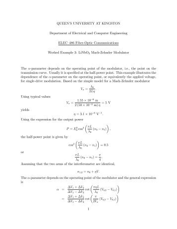 alpha-parameter for LiNbO 3 Mach-Zehnder Modulator