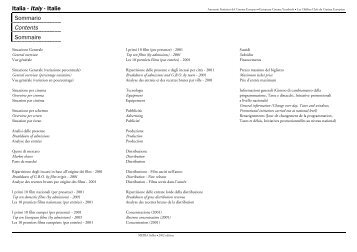 Italia - Italy - Italie Sommario Contents Sommaire - Cultura in Cifre
