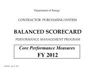 Balanced Scorecard - U.S. Department of Energy