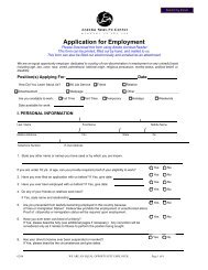 Application For Employment - Alaska SeaLife Center