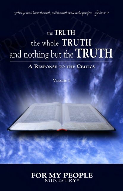 The TRUTH book Volume 1 (PDF) - For My People Ministry