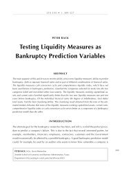Testing Liquidity Measures as Bankruptcy Prediction Variables - LTA