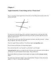 Ch 4 Angles, Parallel lines - Hanlon Math