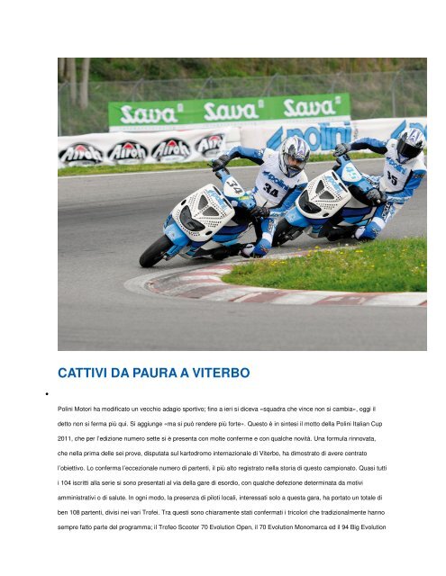 cronaca prima prova a Viterbo (pdf) - Moto Club Bergamo