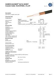 HUBER+SUHNERÂ® DATA SHEET Coaxial Cable ... - Nkt-rf.ru