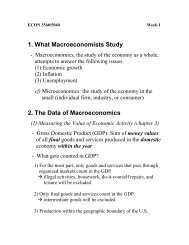 1. What Macroeconomists Study 2. The Data of Macroeconomics