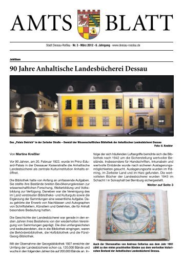 90 Jahre Anhaltische Landesbücherei Dessau - Dessau-Roßlau