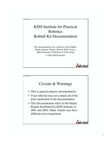 Handyboard and Kit Manual (A.K.A. - Botball Programming Guide)