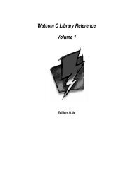 Watcom C Library Reference Volume 1 - HEAnet Mirror Service