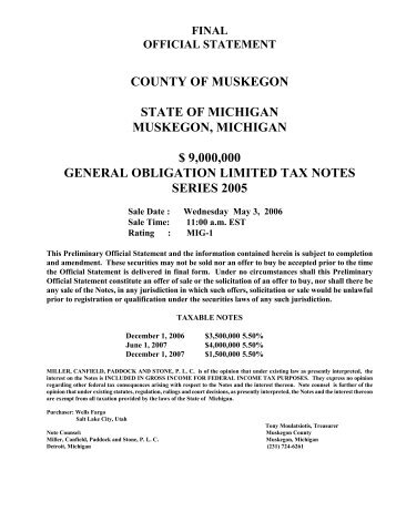 Revenues by source - Business-Type activities - Muskegon County