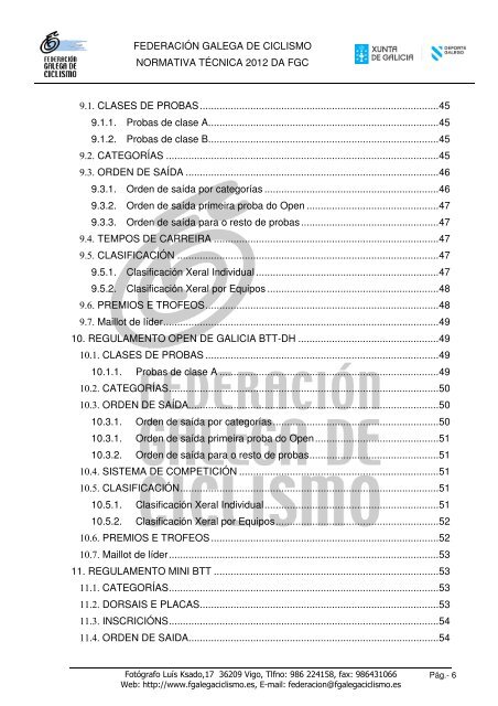 Normativa - FederaciÃ³n Galega de Ciclismo