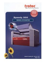 Manuel Speedy 500 - Trotec Laser