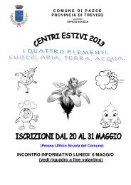 Centri estivi 2013 - Comune di Paese