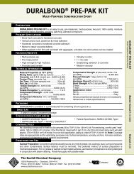 Euclid Duralbond Pre-Pak Kit Product Data Sheet - Brock White