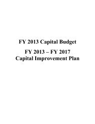 FY 2013 Capital Budget FY 2013 â FY 2017 Capital Improvement Plan
