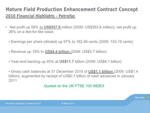 Mature Field Production Enhancement Contract ... - Petroleumclub.ro