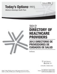 directory of healthcare providers 2012 - Universal American Medicare