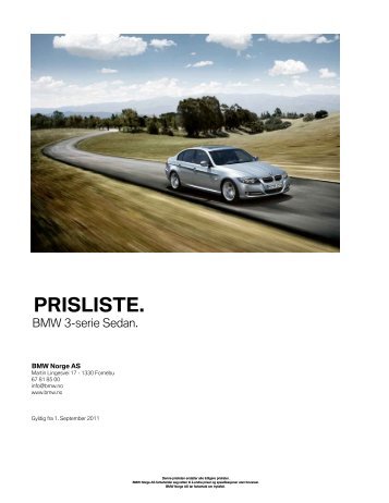 prisliste. - BMW