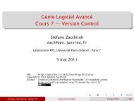Génie Logiciel Avancé Cours 7 — Version Control - Stefano Zacchiroli