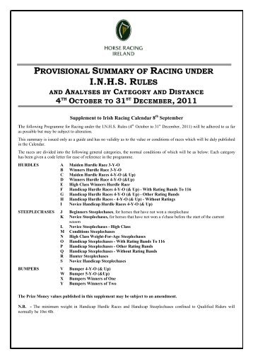 I.N.H.S. RULES - Horse Racing Ireland