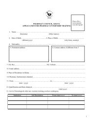 1 PHARMACY COUNCIL, GHANA APPLICATION FOR PHARMACY ...