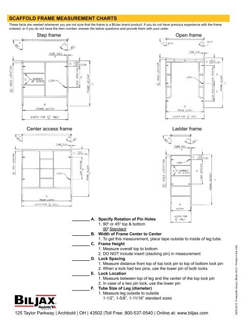 Sectional and Utility Scaffold Catalog - Bil-Jax