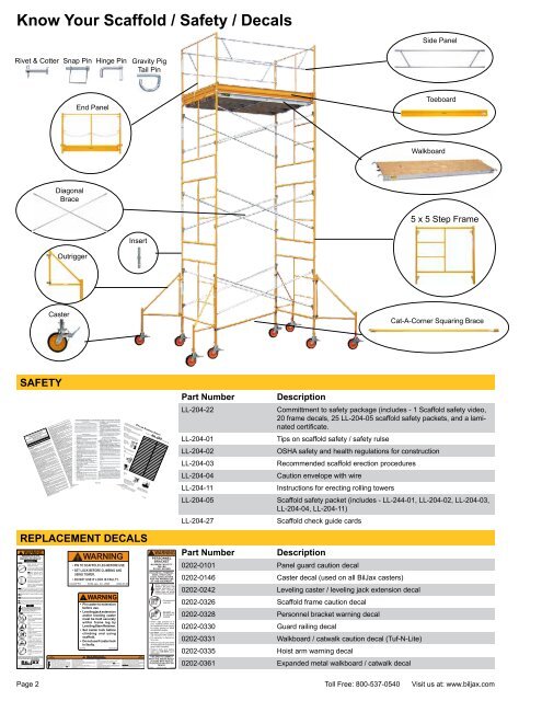Sectional and Utility Scaffold Catalog - Bil-Jax