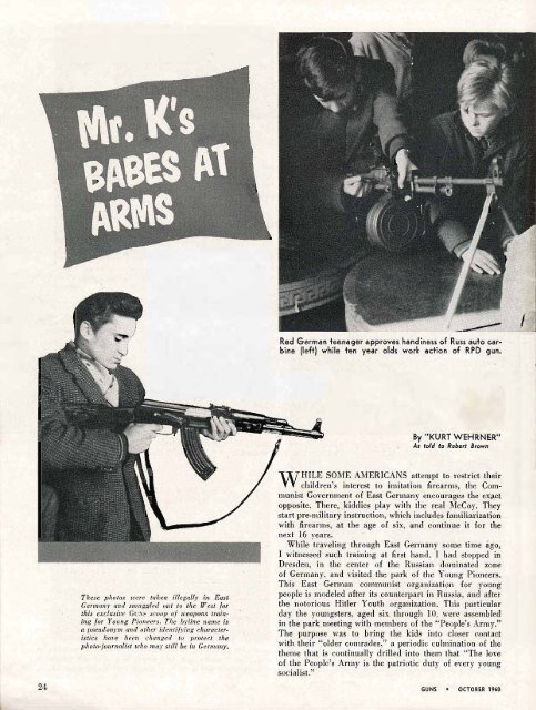 GUNS Magazine October 1960 - Jeffersonian