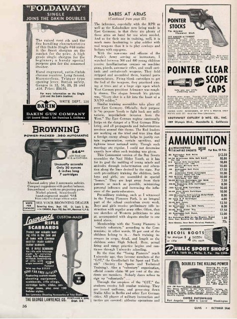 GUNS Magazine October 1960 - Jeffersonian