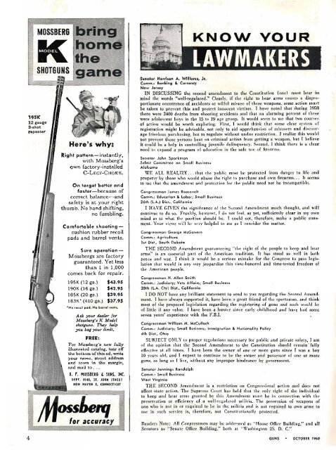 GUNS Magazine October 1960 - Jeffersonian