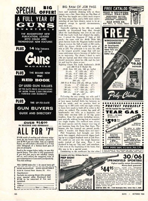 GUNS Magazine October 1960 - Jeffersonian