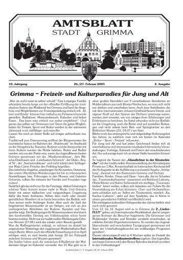 Liebe Grimmaer Bürgerinnen und Bürger! - Stadt Grimma